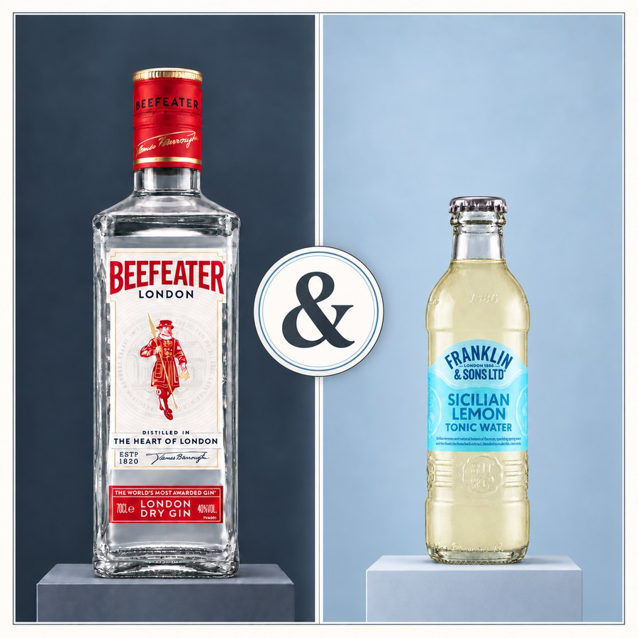 Beefeater London Dry Gin & Franklin & Sons Sicilian Lemon Tonic Water (4/5)