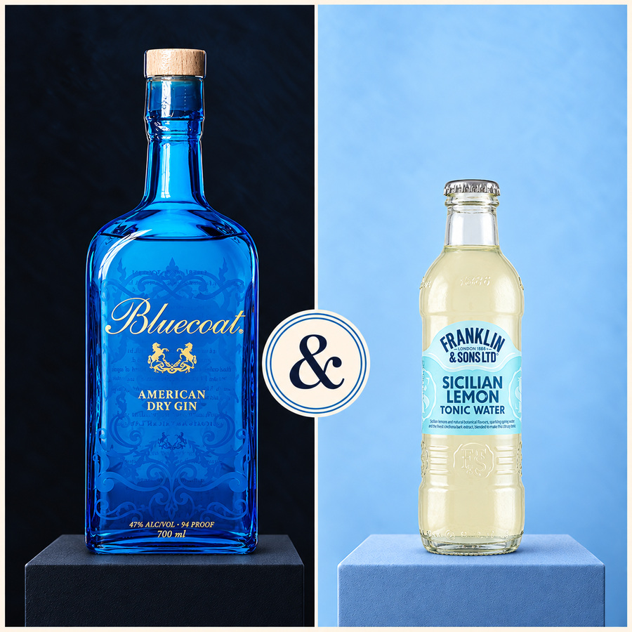 Bluecoat American Dry Gin & Franklin & Sons Sicilian Lemon Tonic Water (4/5)