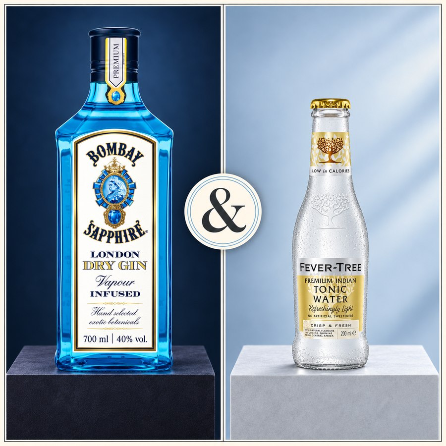 Bombay Sapphire London Dry Gin & Fever Tree Premium Indian Tonic Water (5/5)