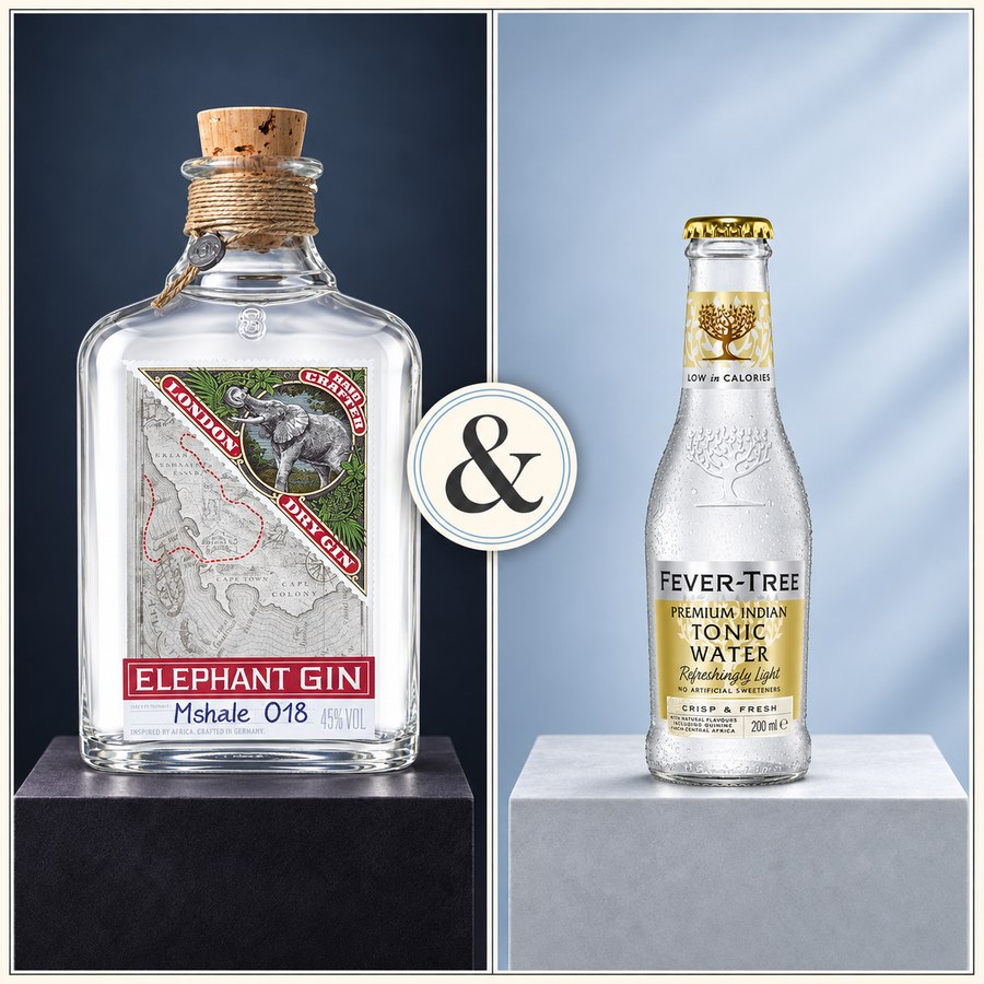 Elephant London Dry Gin & Fever Tree Premium Indian Tonic Water (4/5)