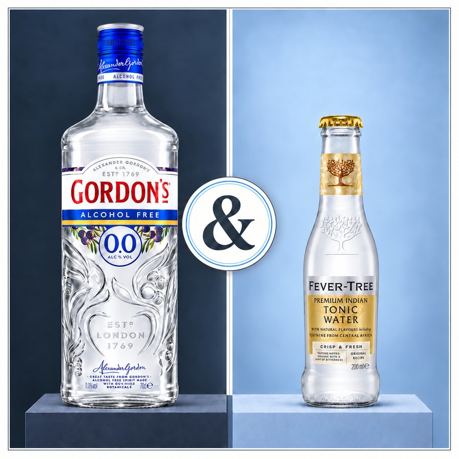Gordon's 0,0% & Fever-Tree Premium Indian Tonic Water (4/5)