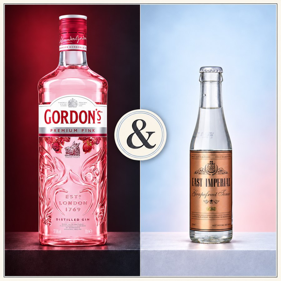 Gordon's Premium Pink Gin & East Imperial Grapefruit Tonic Water (4/5)
