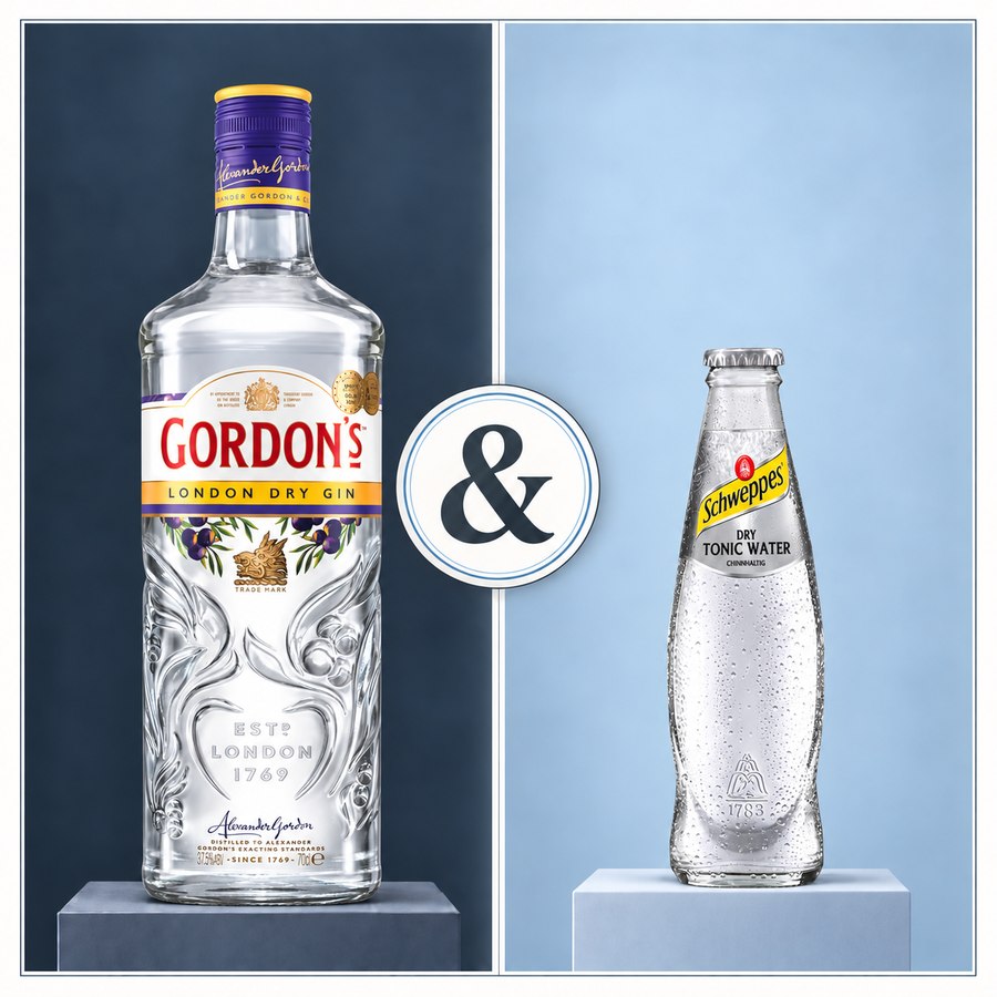 Gordon's London Dry Gin & Schweppes Indian Tonic Water (4/5)