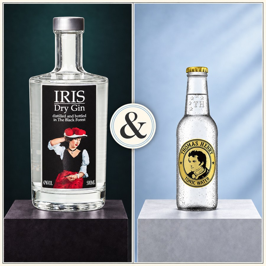 Iris Dry Gin & Thomas Henry Tonic Water (3/5)