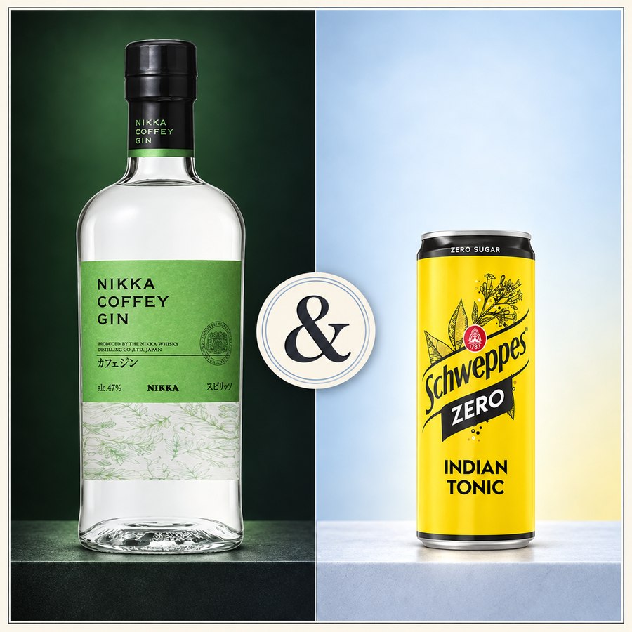 Nikka Coffey Gin & Schweppes Indian Tonic Water Zero (2/5)