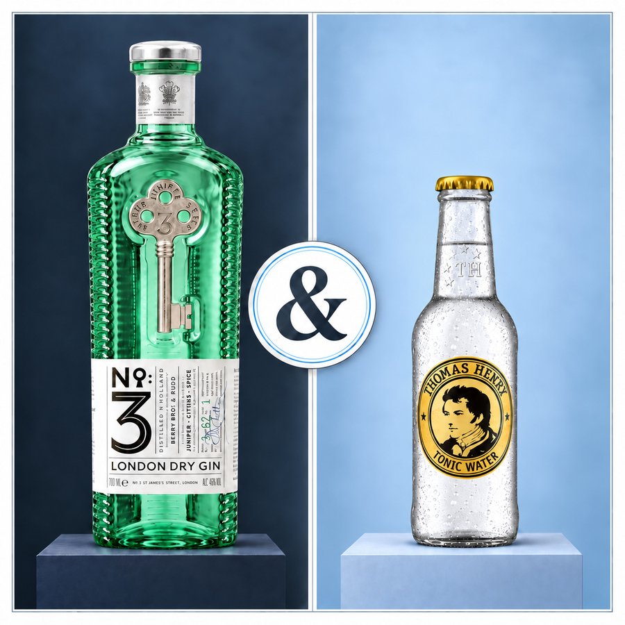 No. 3 London Dry Gin & Thomas Henry Tonic Water (5/5)