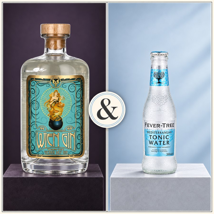 Wien Gin - Vienna Dry Gin & Fever-Tree Mediterranean Tonic Water (4/5)